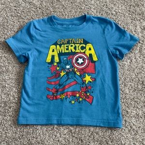 Marvel captain America toddler boys short sleeve blue tshirt tee size 3T